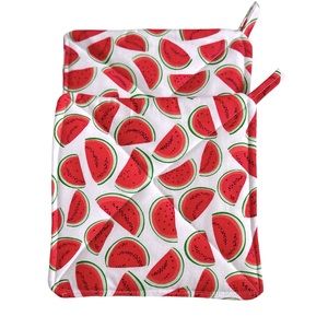 Hand Crafted Colorful Pink Watermelon Fabric Pot Holders or Hot Mat Trivet
